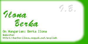 ilona berka business card